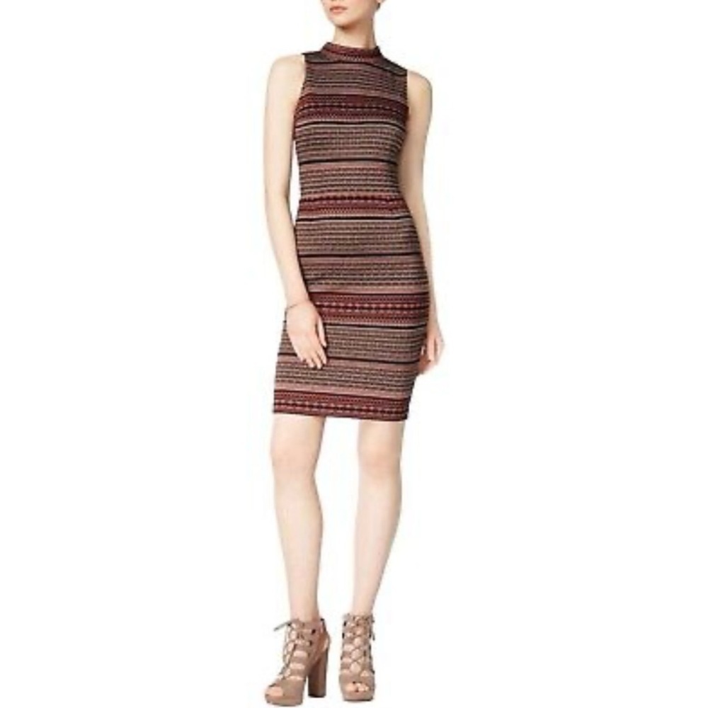 Bar III Mock Neck Stretch Bodycon Sleeveless Dress Womens Size Medium